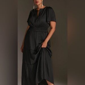 Anthropologie The Somerset Maxi Dress 1X black